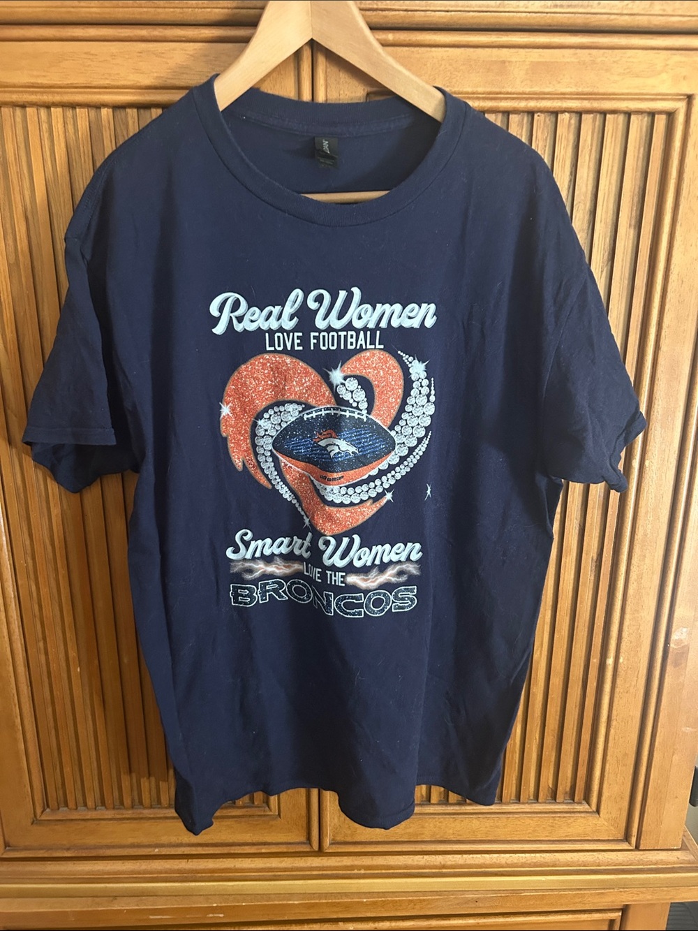 Denver Broncos Navy Graphic Tee - Real Women Love Football